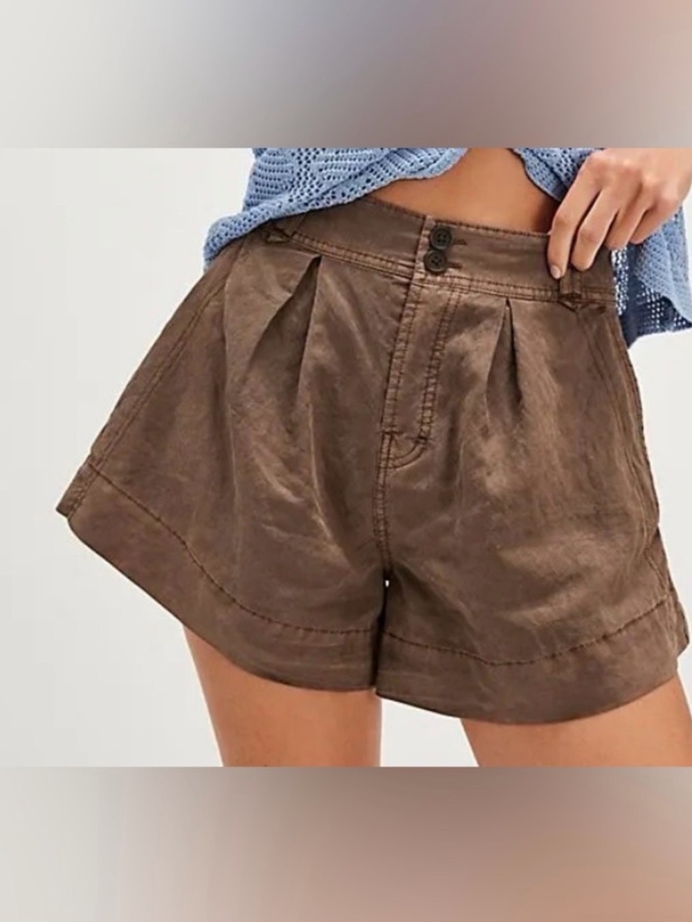Free People Marina Trouser Shorts. Double espresso